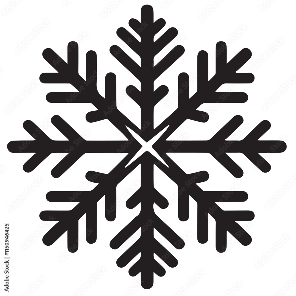 Unique Snowflake Silhouette Vector for Holiday Themes Unique Snowflake Silhouette Vector for Holiday Themes