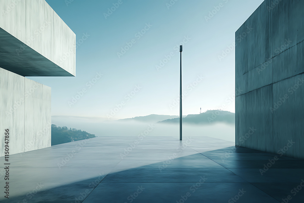 Obraz premium Modern Concrete Architecture Exterior View