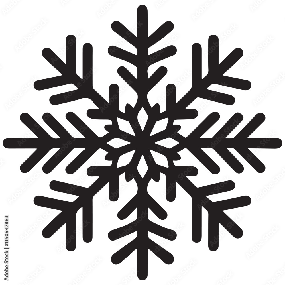 Unique Snowflake Silhouette Vector for Holiday Themes Unique Snowflake Silhouette Vector for Holiday Themes