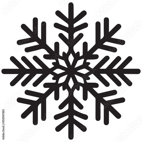 Unique Snowflake Silhouette Vector for Holiday Themes