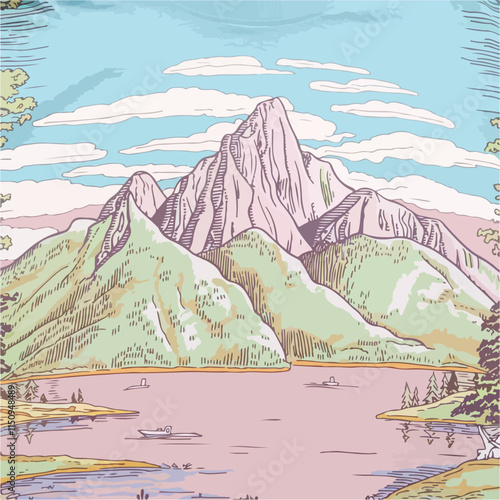 Mountains T-shirt Design