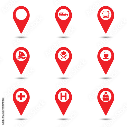 Map Pinpoint Icons vector design
