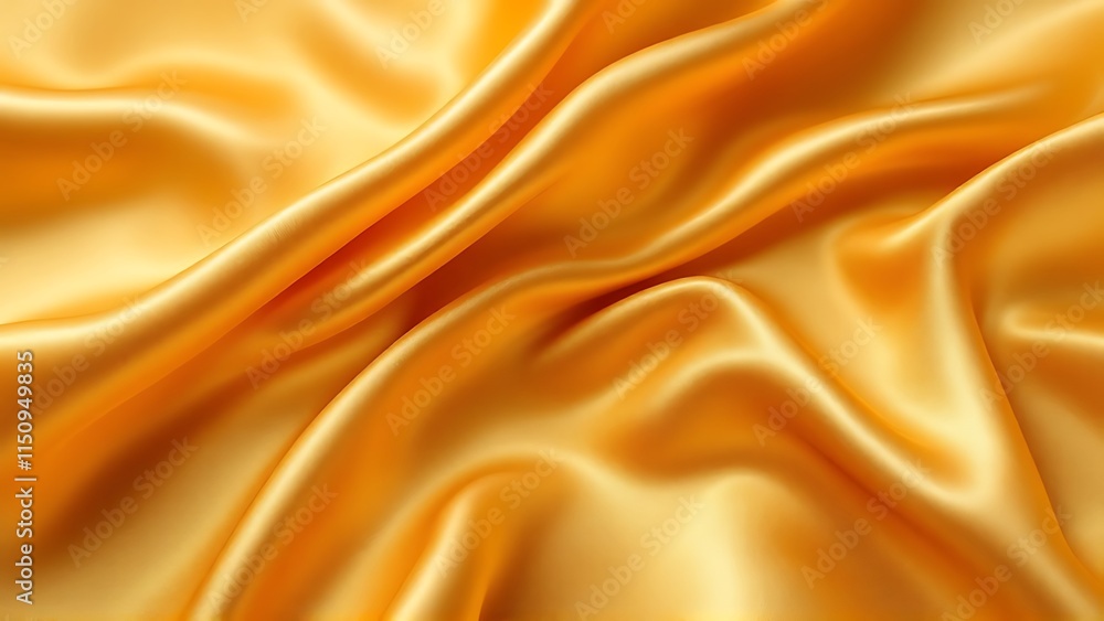 Fototapeta premium Luxury Glistening Fabric Wallpaper with Wrinkles and Folds. Gold, Smooth Wedding Background. Generative AI.