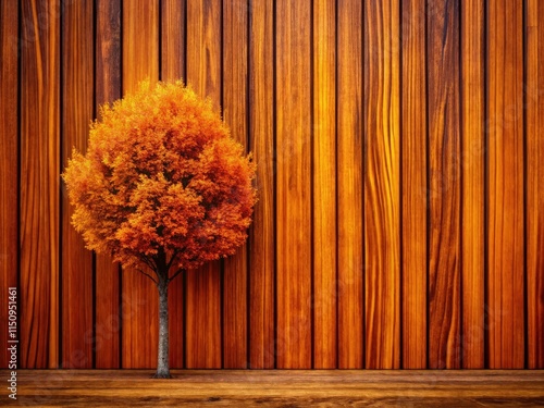 70s Retro Mahogany Wood Texture, Vertical Lines, Orange Veneer, Tree Bark, Rule of Thirds Photography