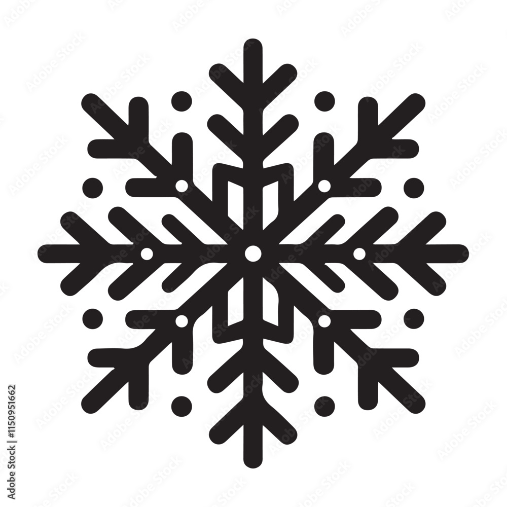 Unique Snowflake Silhouette Vector for Holiday Themes Unique Snowflake Silhouette Vector for Holiday Themes