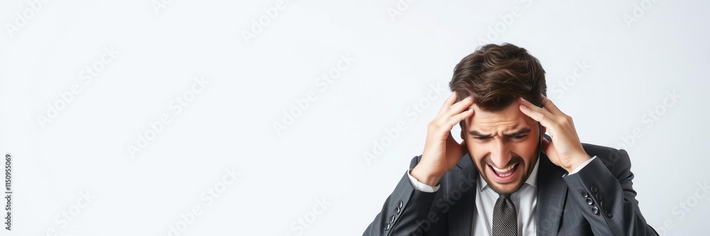 Angry businessman in suit crumpling papers in frustration after losing his job, concept of unemployment and dismissal, job loss, frustration Angry businessman in suit crumpling papers in frustration after losing his job, concept of unemployment and dismissal, job loss, frustration