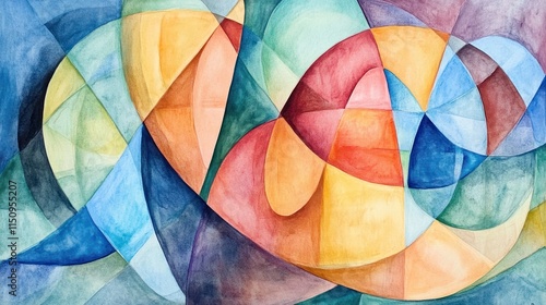 Abstract Watercolor Harmony: A Symphony of Color and Form