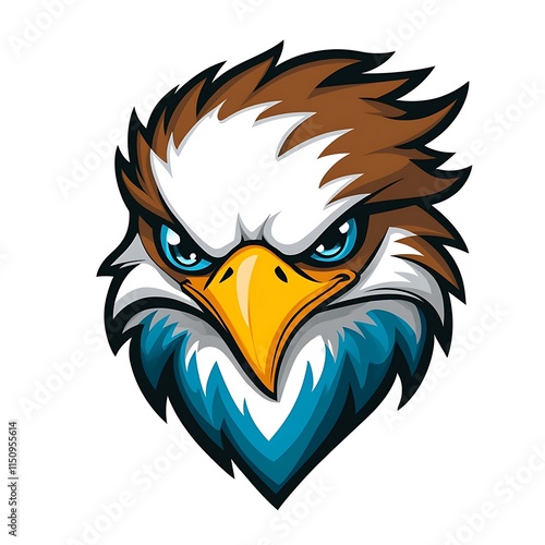 Wallpaper Mural Aggressive Eagle Head Logo Design. Powerful and fierce animal graphic. Torontodigital.ca