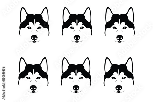 Siberian husky head logo Free
