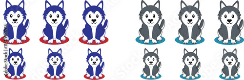 Siberian husky head logo Free
