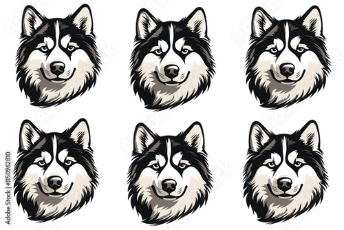 Siberian husky head logo Free
