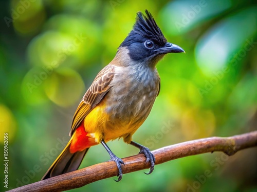 Sooty-headed Bulbul Bird Indonesia Portrait Photography - Wildlife Nature Branch Perch photo