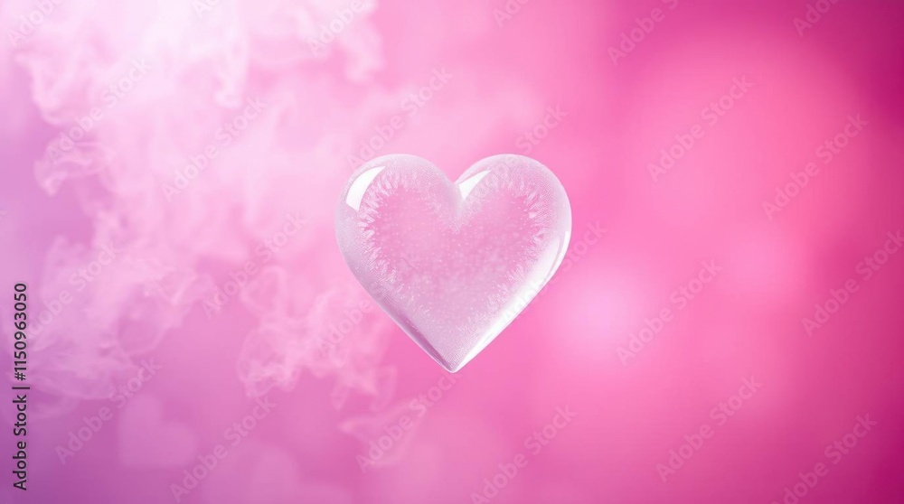 Frosted Heart in a Dreamy Pink Mist Frosted Heart in a Dreamy Pink Mist