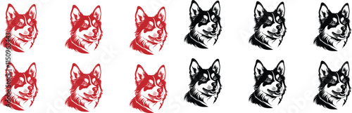 Siberian husky head logo Free
