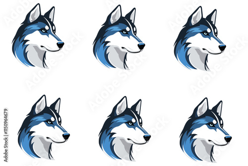 Siberian husky head logo Free
