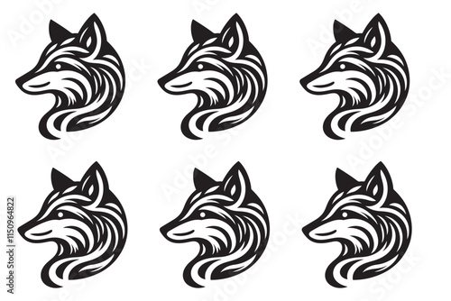 Siberian husky head logo Free
