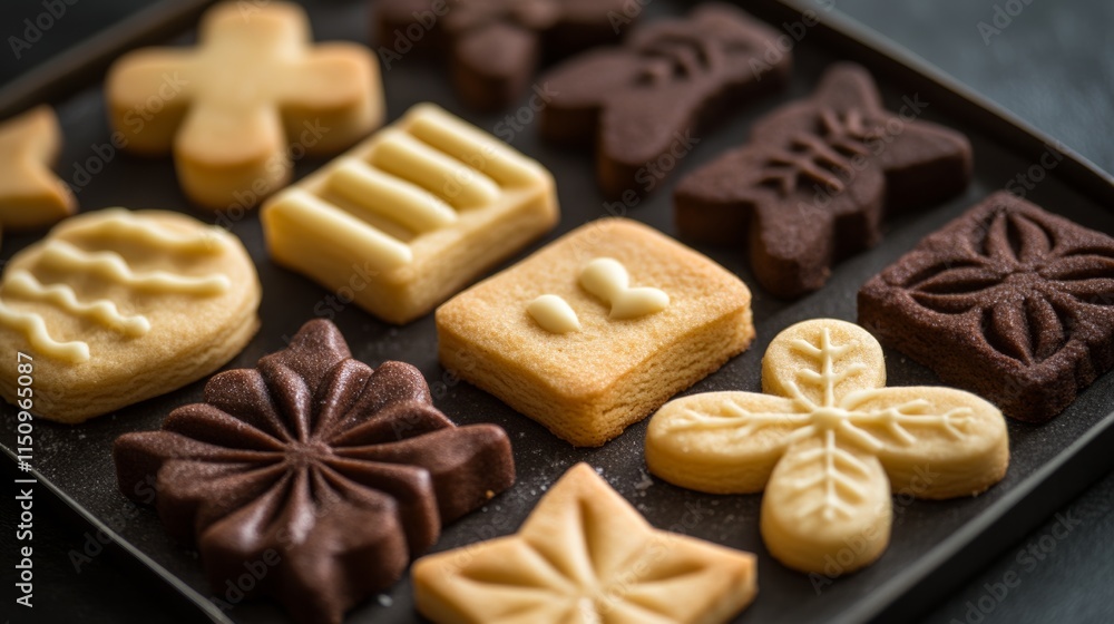 christmas cookies in different shapes concept with copy space christmas cookies in different shapes concept with copy space