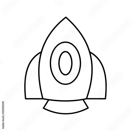 Dynamic rocket element showcasing hand drawn design, flames, and propulsion. Ideal for space-themed designs, technology visuals, or concepts of innovation, exploration, and futuristic adventures.