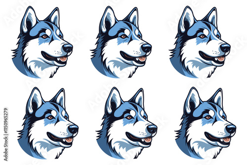 Siberian husky head logo Free
