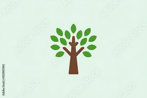 Simple Green Tree Nature Ecology Logo Design Illustration photo