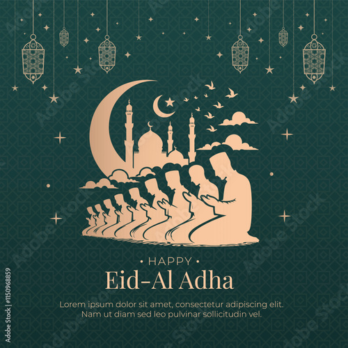 Luxury Elegant Gold Ramadan Eid Al Fitr Square Flyer Social Media Instagram Post Template 9