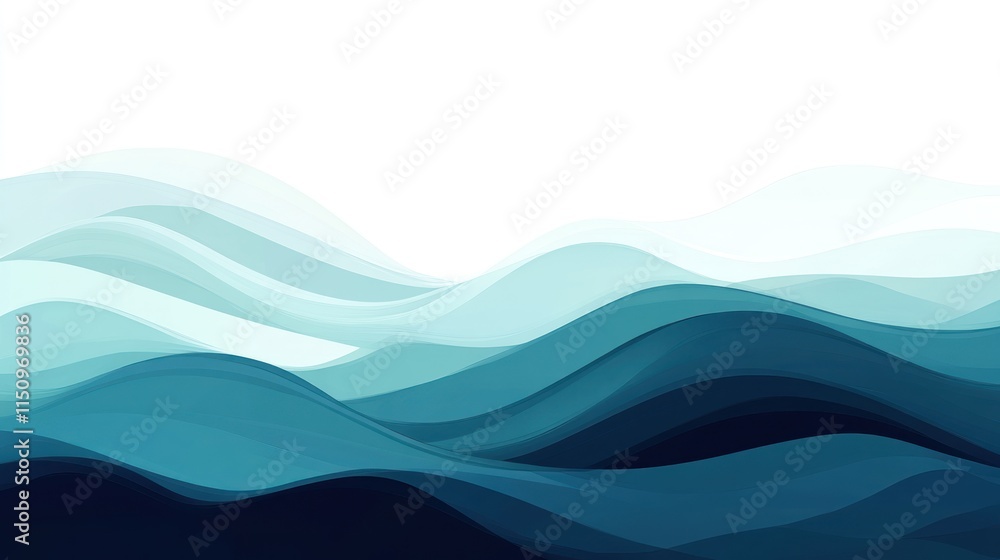 Abstract Blue Wave Design Artistic Landscape Abstract Blue Wave Design Artistic Landscape