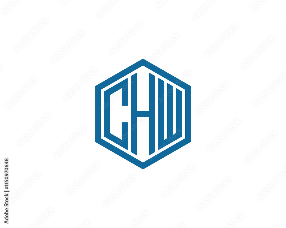 Fototapeta premium CHW logo design vector template. CHW