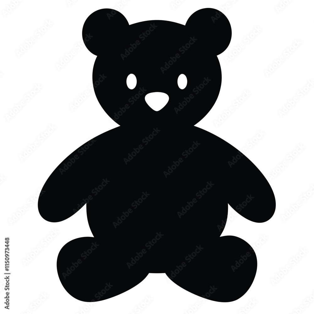 Naklejka premium teddy bear black cartoon