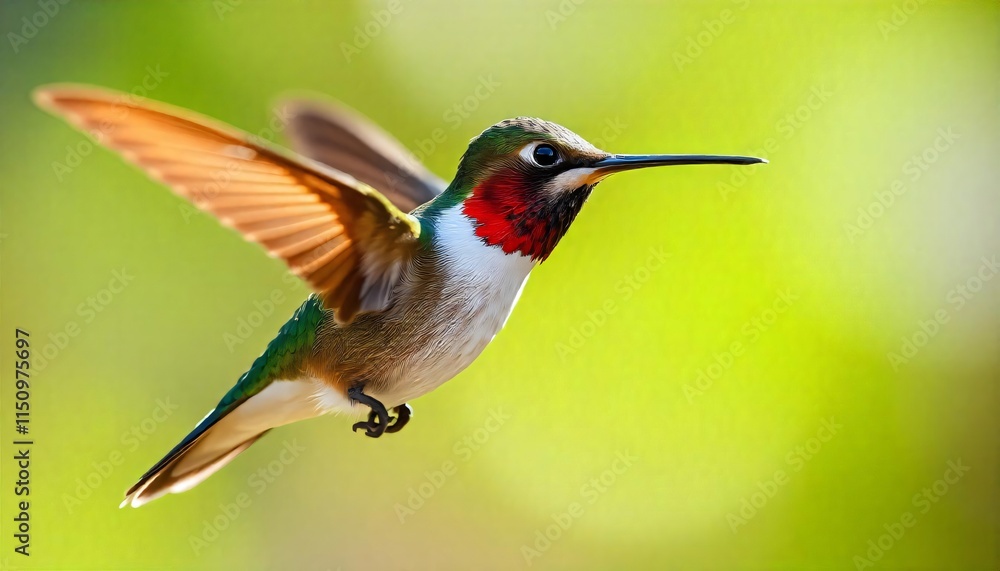 Fototapeta premium Vibrant Hummingbird in Flight Nature Photography Wildlife