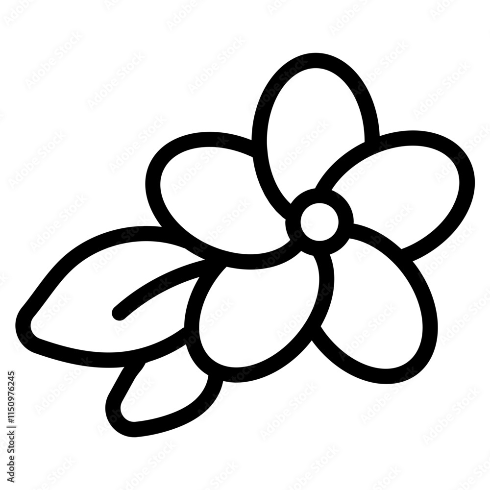 Frangipani flowers Line Icon Frangipani flowers Line Icon