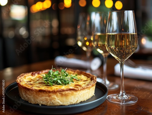 Elegant dining experience luxury restaurant coronation quiche sophisticated ambiance gourmet presentation culinary delight