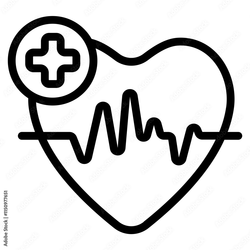 Obraz premium Heartbeat Line Icon
