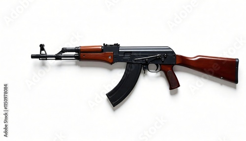 AK 47 Assault Rifle Military Weapon Firearms Gun Weaponry Isolated White Background