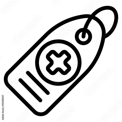 Medical tag Line Icon