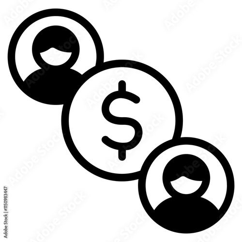 Peer to peer payment Glyph Icon