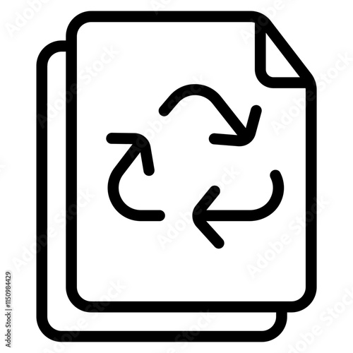 Recycled paper Line Icon