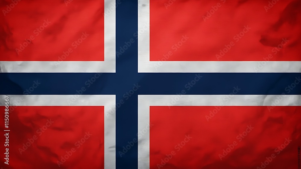 Obraz premium Norwegian Flag Illustration: Red Background with Navy Blue and White Cross