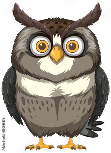 Wise Owl with Big Eyes