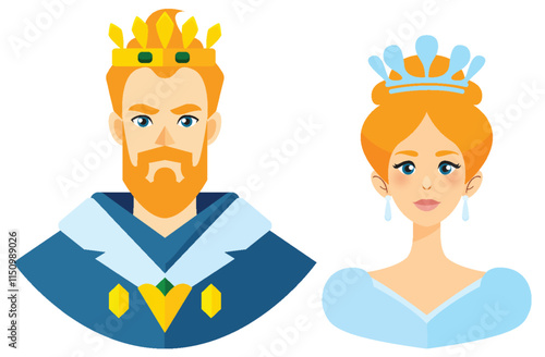 Royal King and Queen Illustration