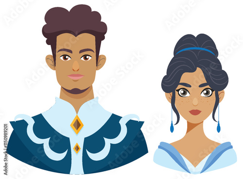 Royal Couple Vector Illustration