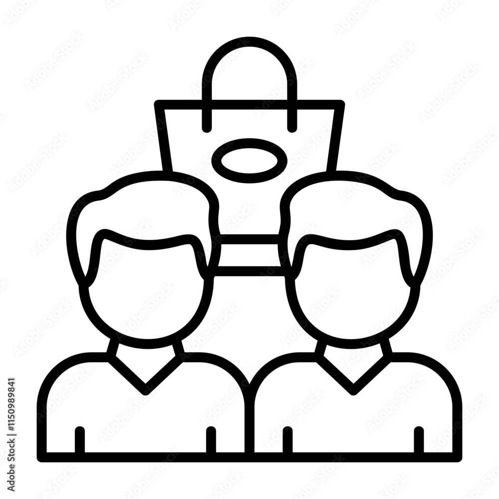 Shopping Community Outline Style Icon Shopping Community Outline Style Icon