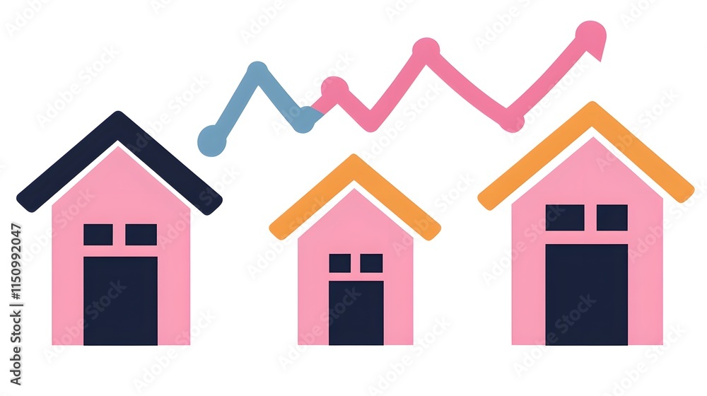 Real estate market growth trends urban area infographic digital environment aerial view economic insights Real estate market growth trends urban area infographic digital environment aerial view economic insights