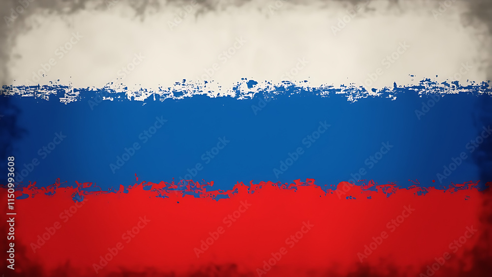 Fototapeta premium Russian Flag: White, Blue, and Red Horizontal Stripes Symbolizing Nobility and Courage