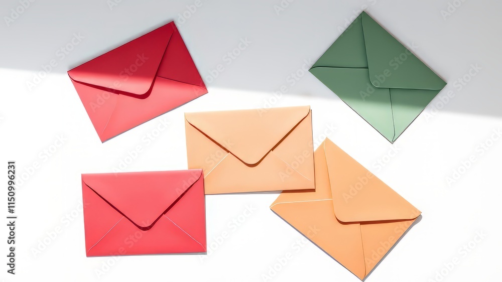 Colorful Envelopes & Cards - Top View, High-Quality AI Photo Colorful Envelopes & Cards - Top View, High-Quality AI Photo