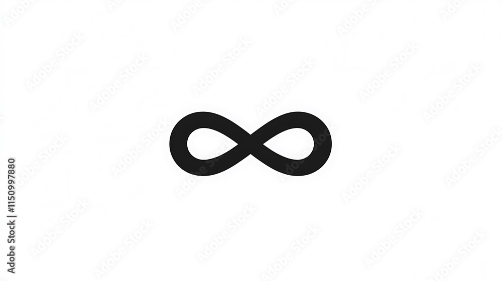 Obraz premium Simple black infinity symbol on white background.