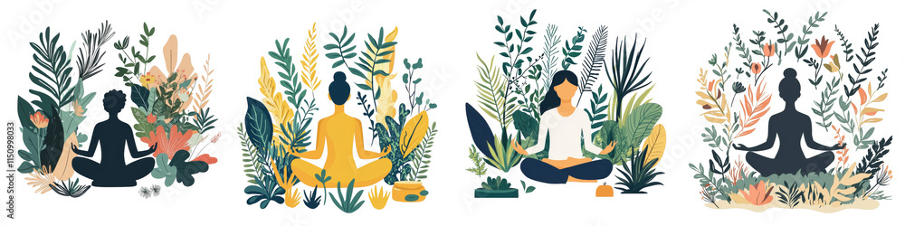 Meditation practices for mindfulness and relaxation nature background digital illustration peaceful environment calm viewpoint Meditation practices for mindfulness and relaxation nature background digital illustration peaceful environment calm viewpoint
