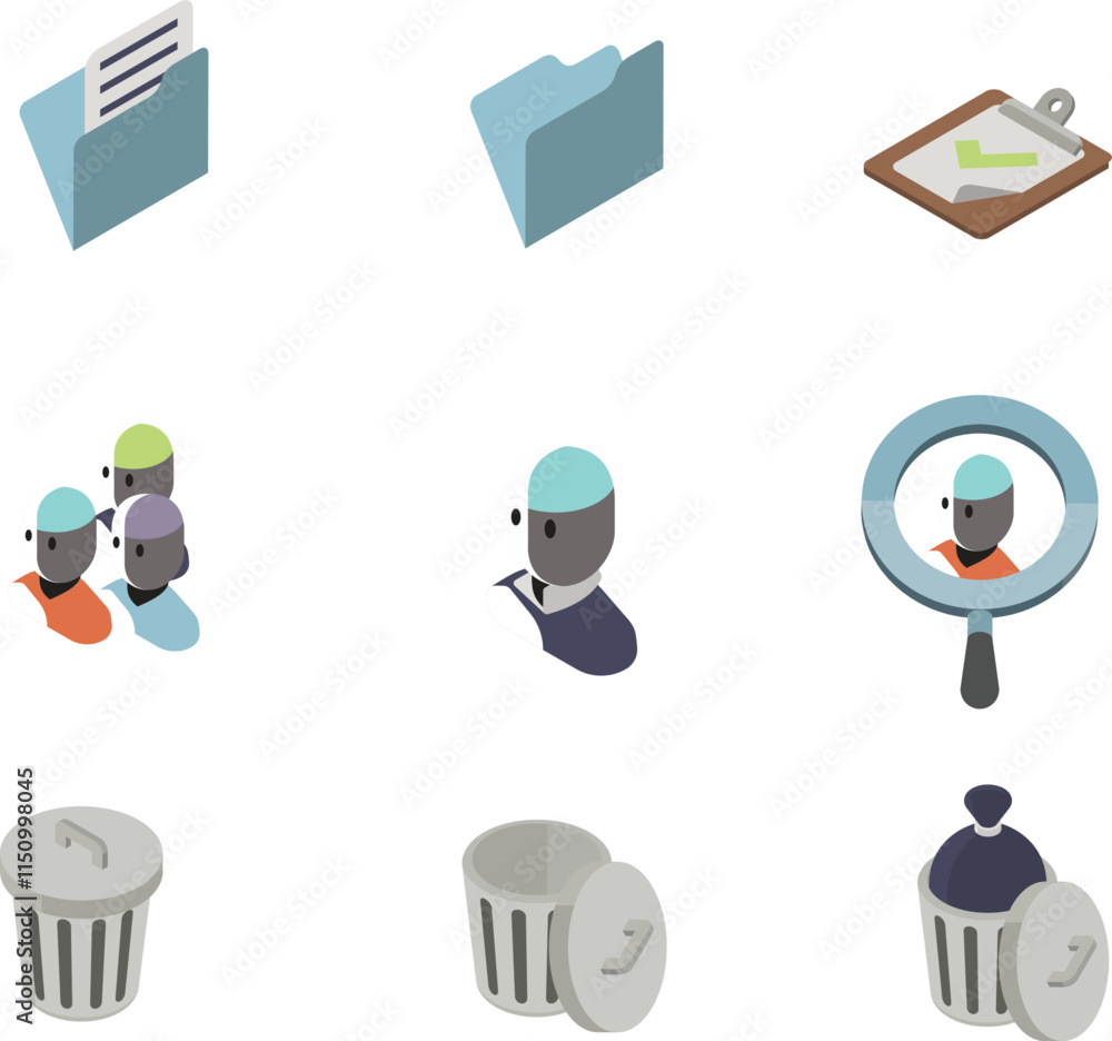 Network folder or shared folder icon in isometric style
Network folder or shared folder icon in isometric style