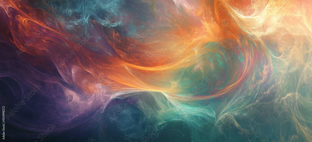 Obraz premium abstract background with swirling colors and fluid patterns evokes sense of movement and