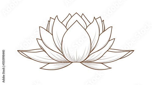 Simple line drawing of a lotus flower.