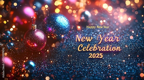 Wallpaper Mural Festive New Year Celebration Ornaments Lights Sparkle Torontodigital.ca